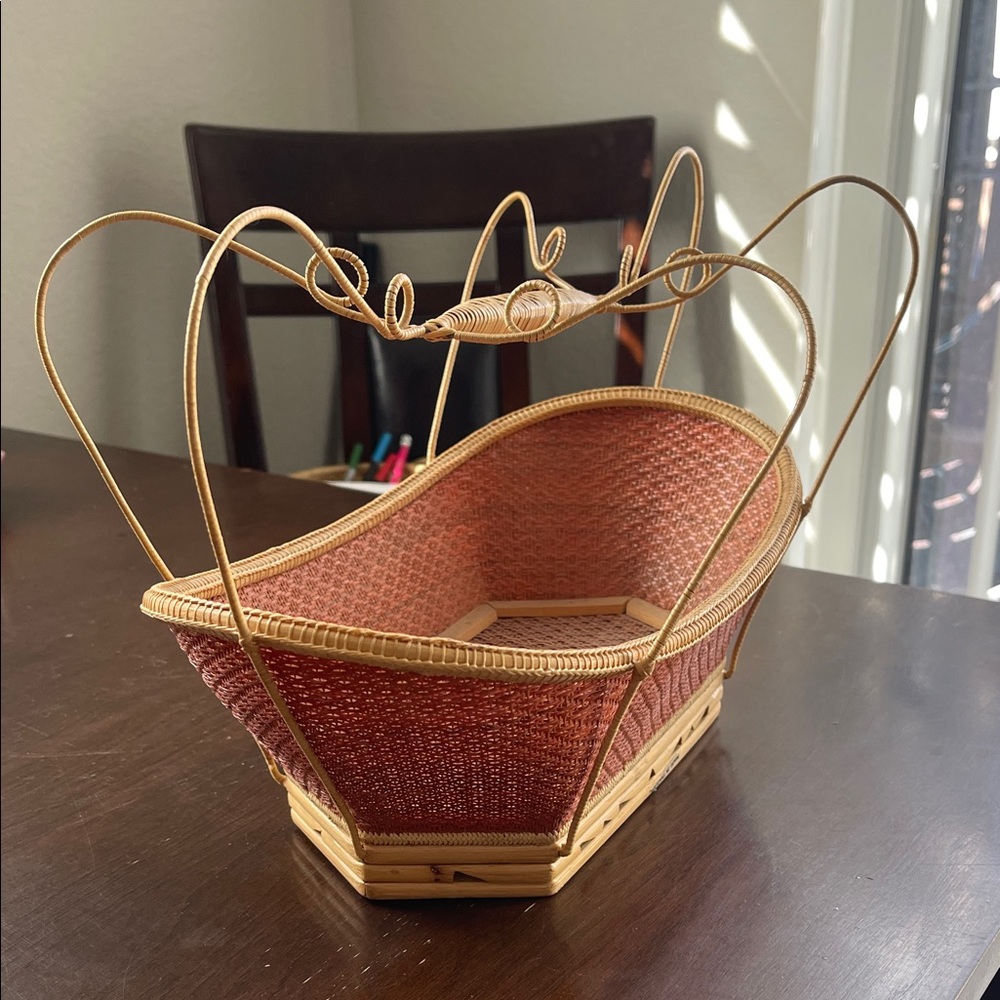 Elegant Woven Basket with Natural Accents